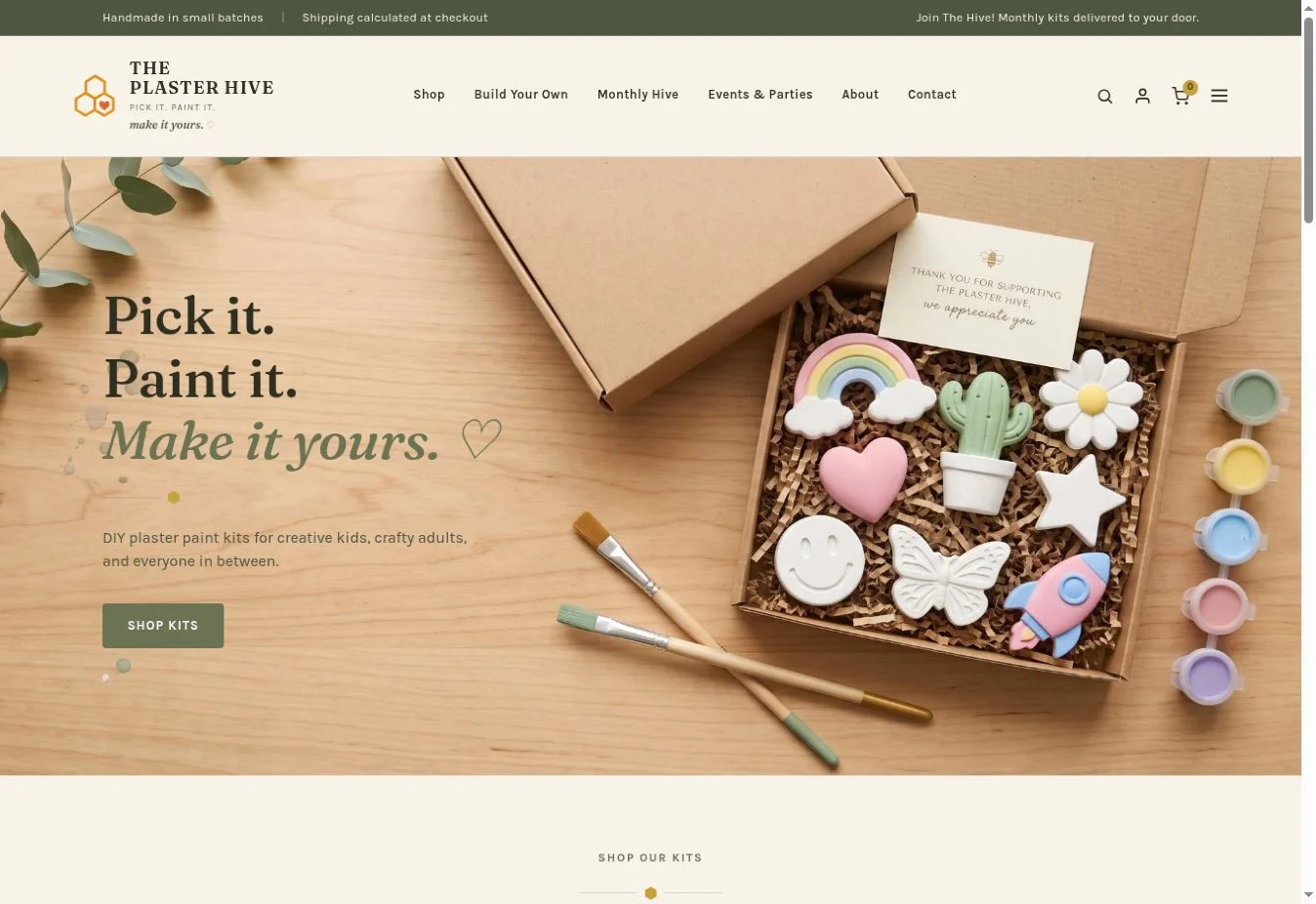 Homepage screenshot of The Plaster Hive